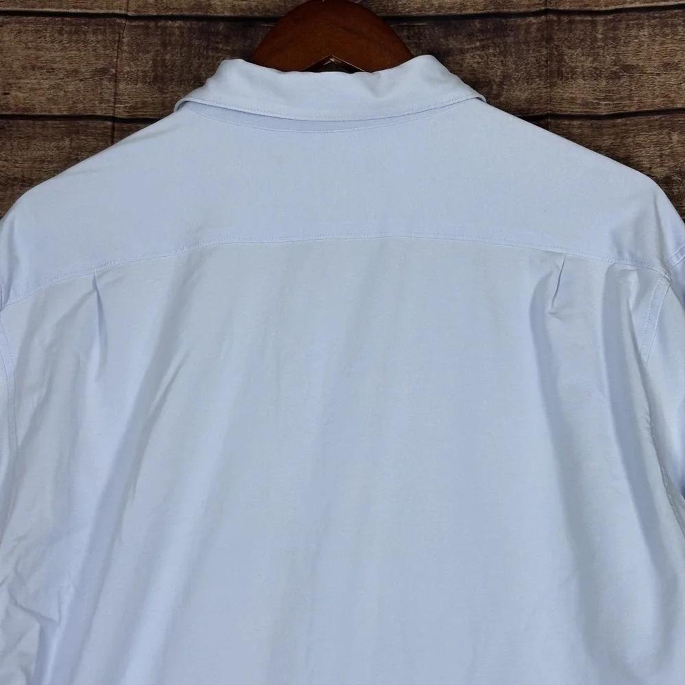 Dstrct & Row Men's Size Large Slim Blue Dress Shirt Long Sleeve Button Up - Picture 6 of 7